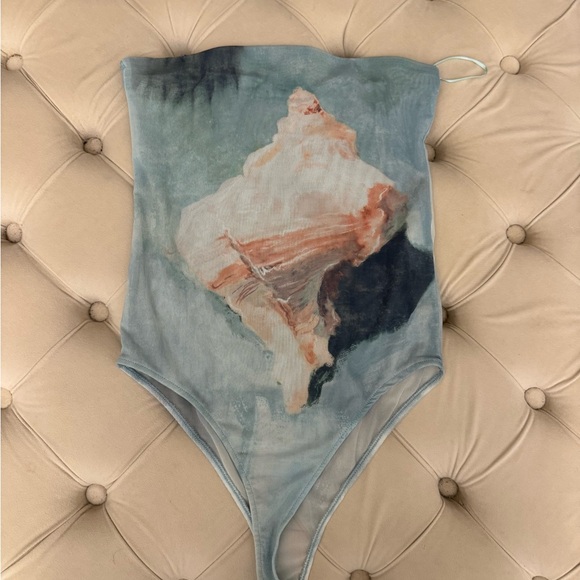 Zara Light Blue Mesh Top - Picture 2 of 5